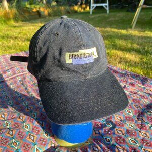 Vtg Birkenstock Hat Strap-back Adjustable Fit Unisex Navy All Cotton Hong Kong